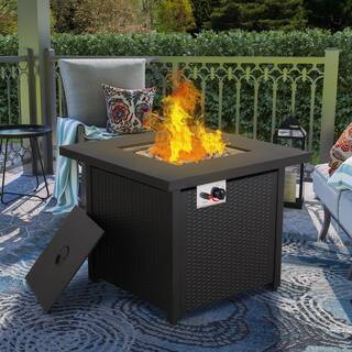 30 in. Iron Square Fire Pit Table with Table Lid ZY-50