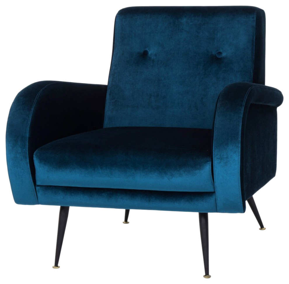 Hugo Midnight Blue Occasional Chair   Midcentury   Armchairs And Accent Chairs   by Nuevo  Houzz