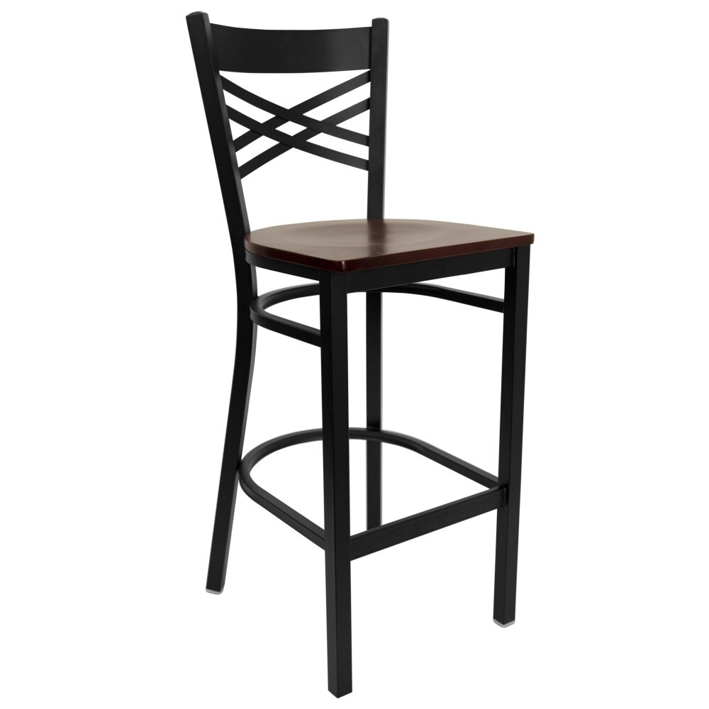 2 Pack ''X'' Back Metal Restaurant Barstool   17\