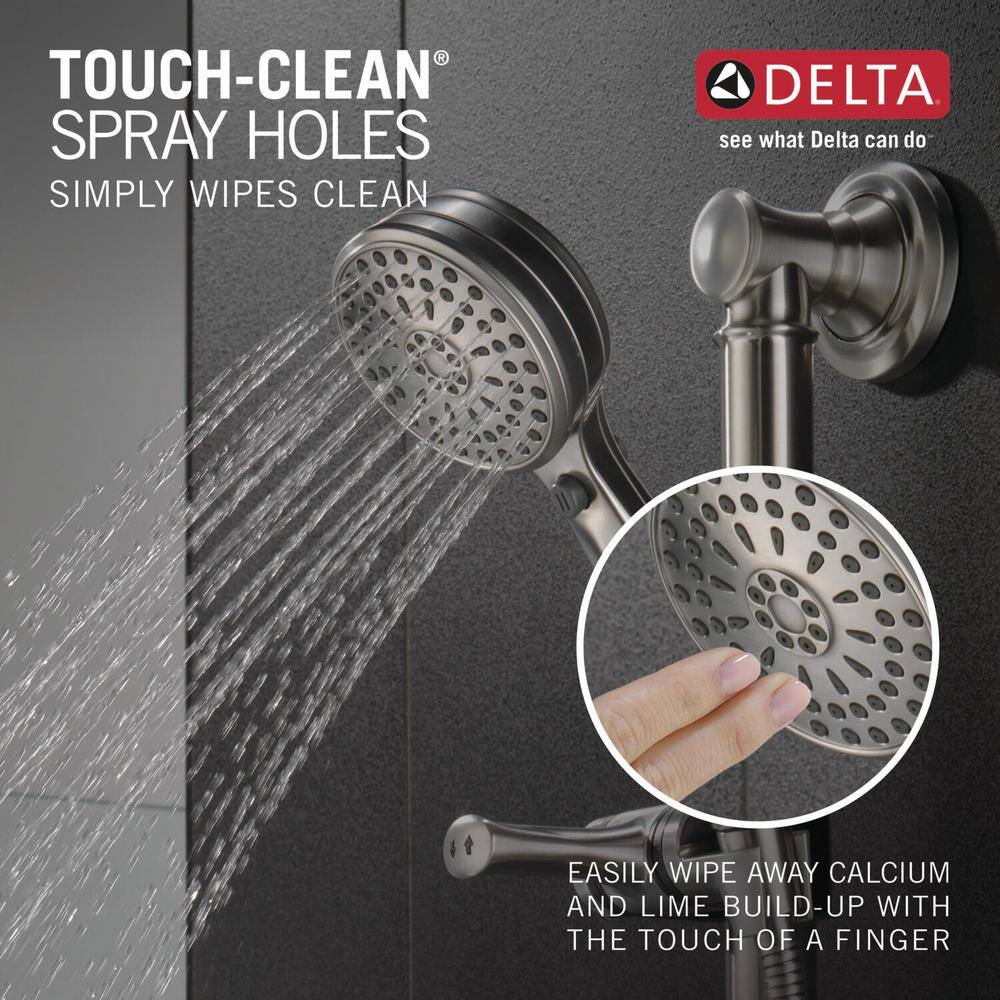 Delta Traditional Decorative ADA 9-Spray Patterns 1.75 GPM 3.75 in. Wall Mount Handheld Shower Head in Stainless 51900-SS