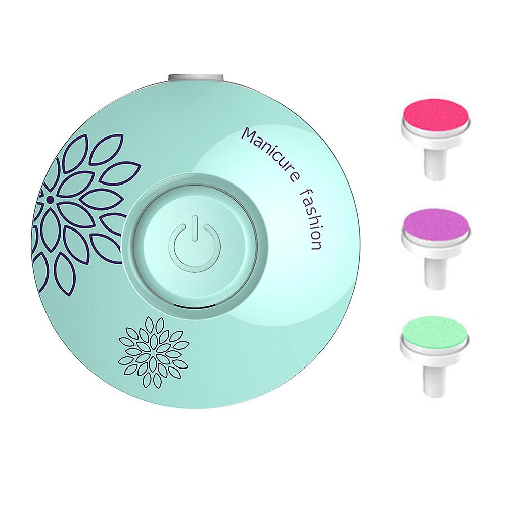 Green Baby Use 3 Grinding Heads Set Electric Manicure Nail Sharpener For Babies And Children Baby Nail Cutter Manicure