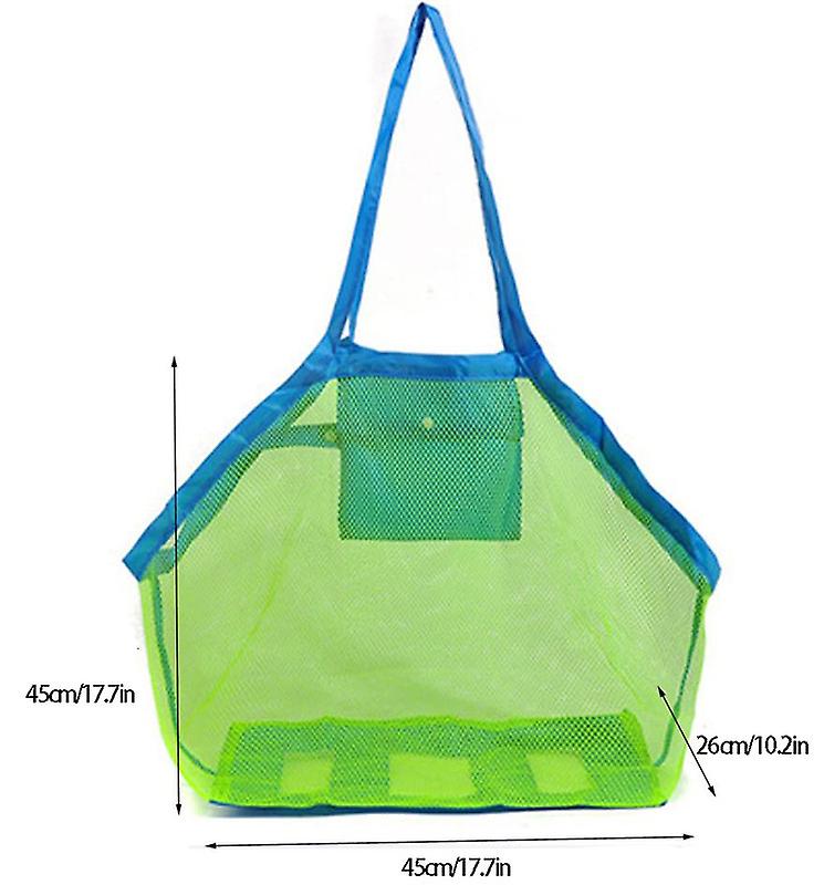 Mesh Beach Bag Kids Shell Collecting Extra Large Foldable Mesh Beach Toys Bag for Boys and Girls Shell Storage