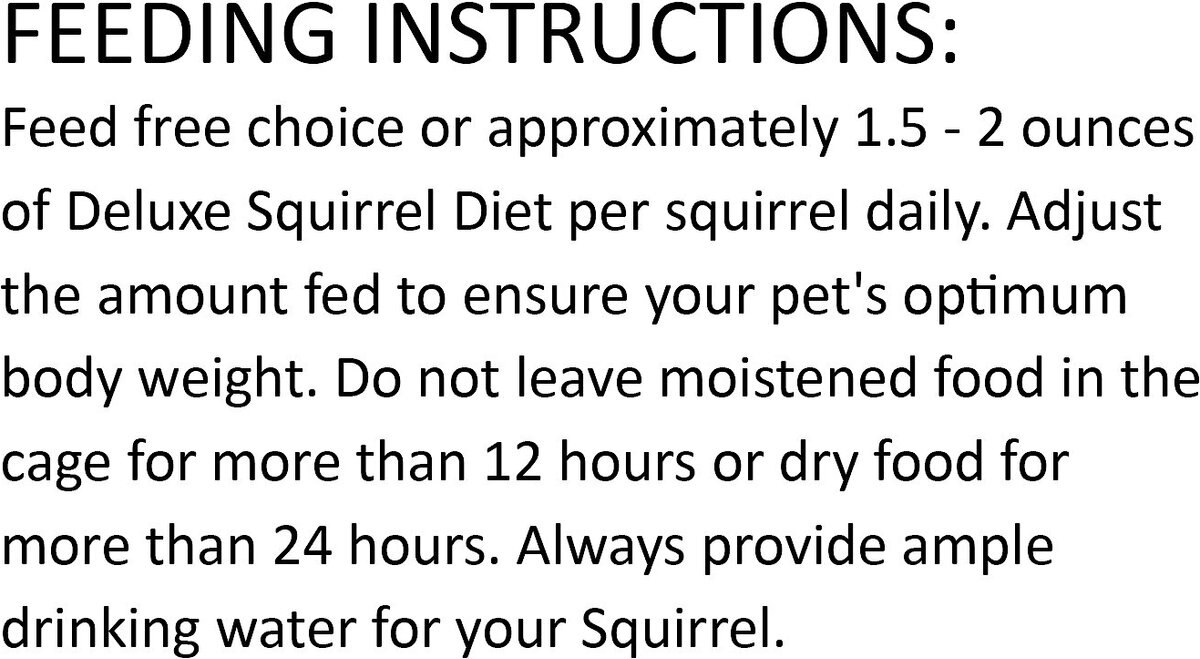 Exotic Nutrition Deluxe Diet Squirrel Food， 2-lb bag