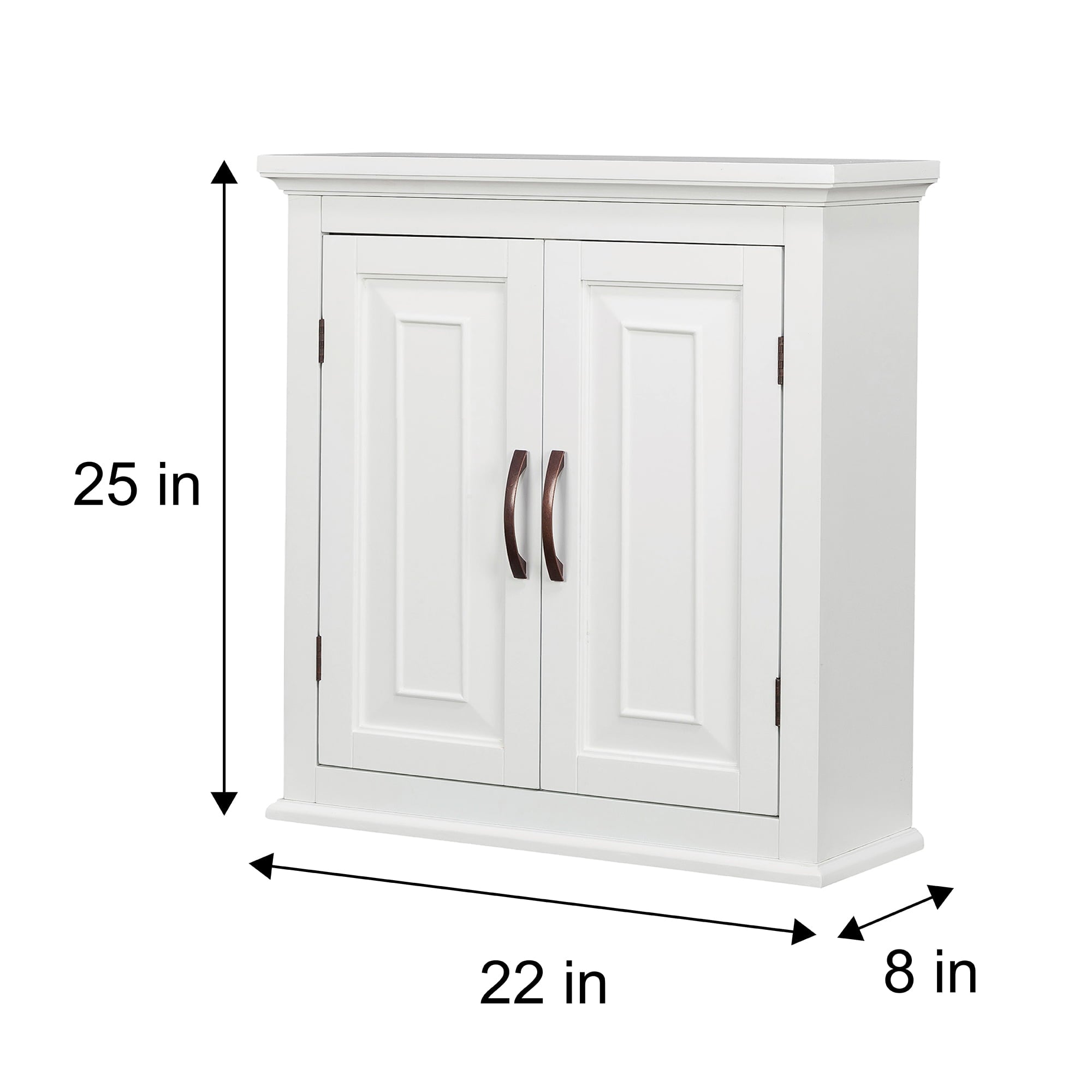 Teamson Home St. James Removable Wall Cabinet 2 Doors with 2 Shelves, White