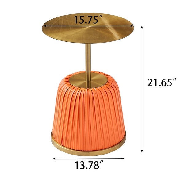 Round Side Table with Luxury Gold Top