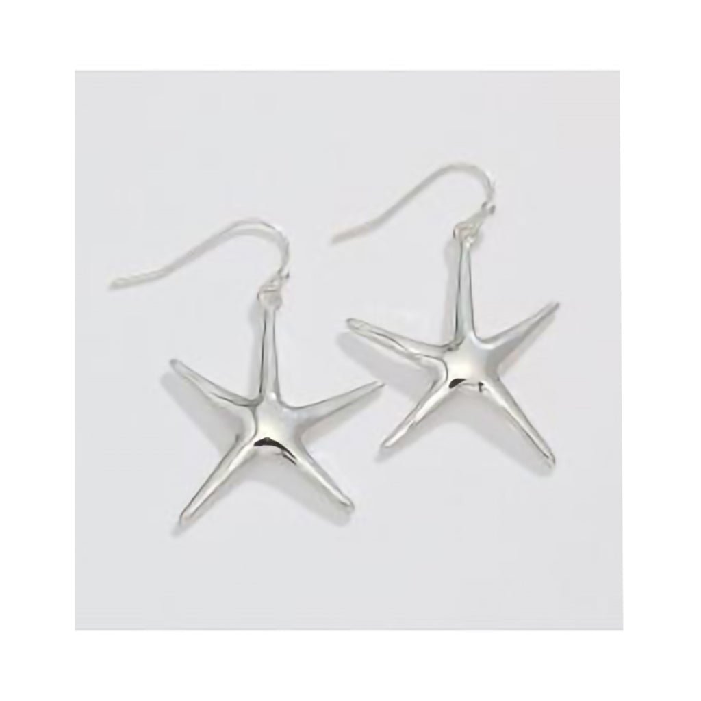 Periwinkle by Barlow  Fabulous Gleaming Silver Starfish  - Earrings