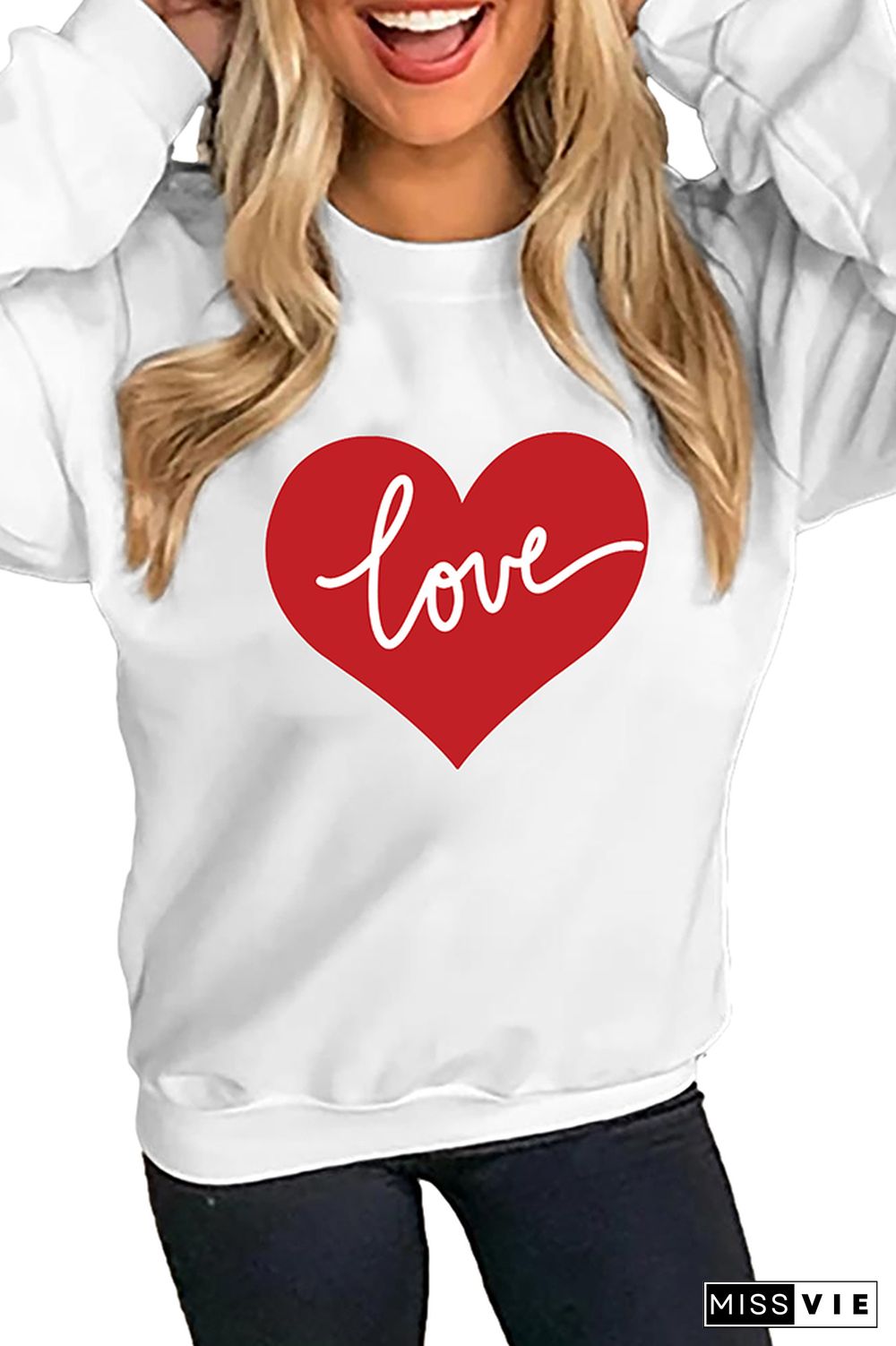 VALENTINE'S DAY Pullover Heart Love Sweatshirt Women Wholesale