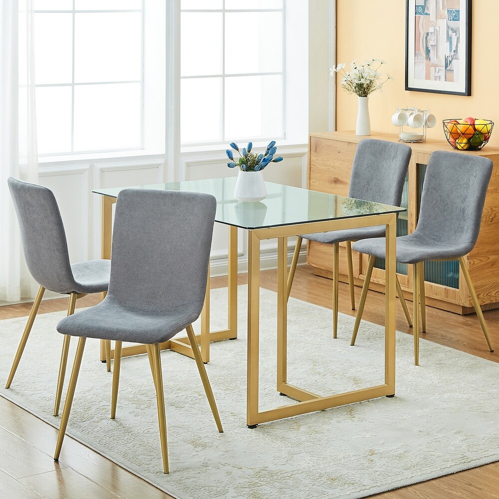 Scargill Upholstered Textured Fabric Dining Chairs (Set of 4)   N/A