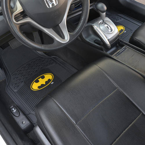 BDK Batman Car Seat Covers with Rubber Floor Mats， Trimmable Floor Liners with Durable Seat Protectors