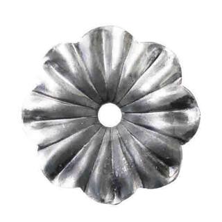 arteferro 2-516 in. Round Heavy Gauge Center Punched Floral Design Raw Forged Rosette 116A4