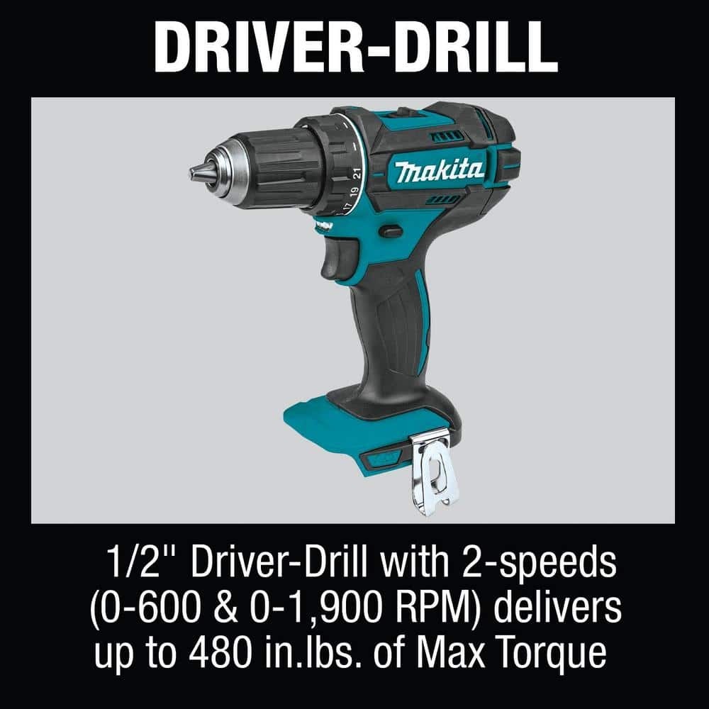 Makita 18V Lithium-Ion Cordless 6-Piece Kit (Drill-Driver/ Impact Driver/ Circular Saw/ Recipro Saw/ Vacuum/ Light) 3.0Ah XT614SX1