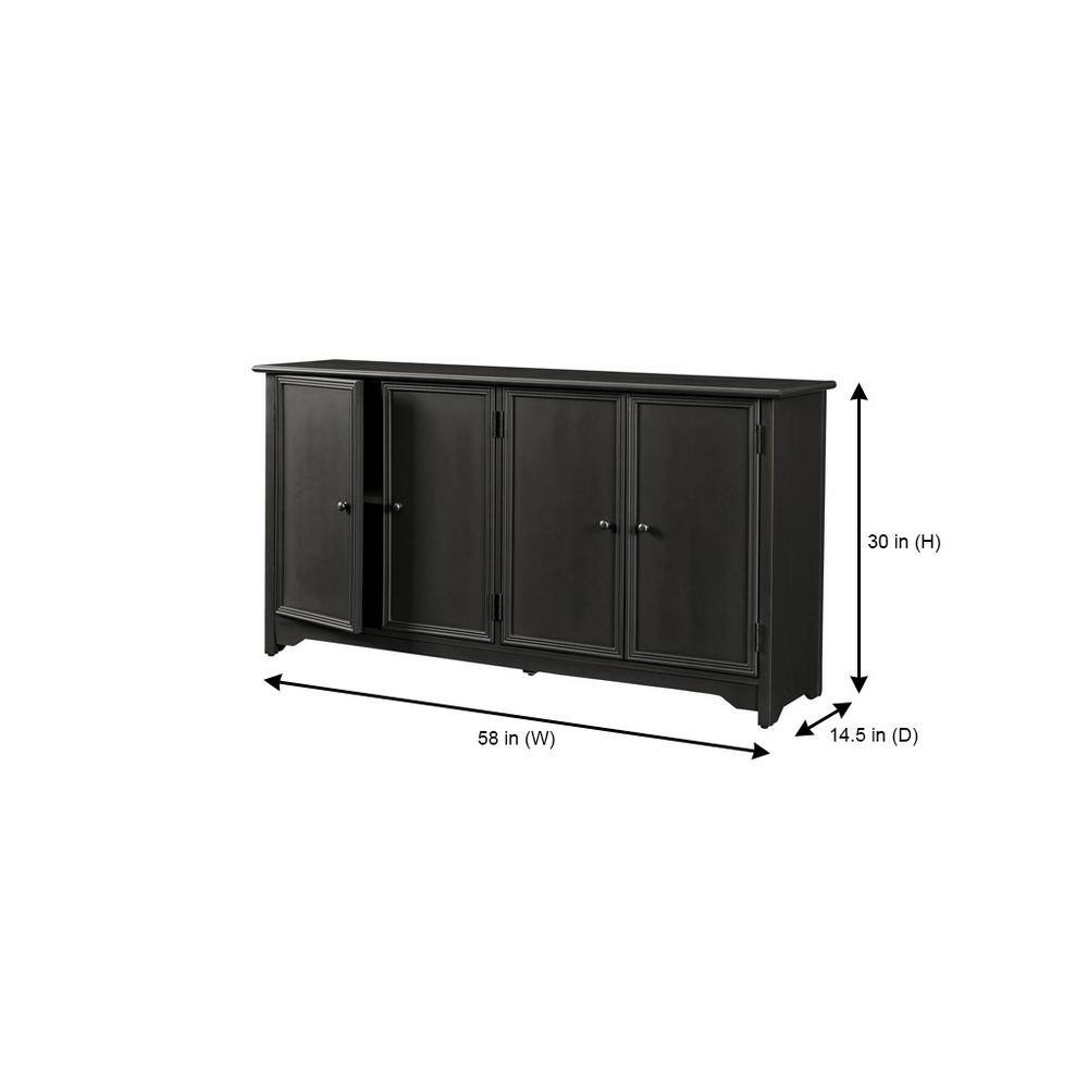 Home Decorators Collection Bradstone 4 Door Charcoal Black Storage Console JS-3421-B