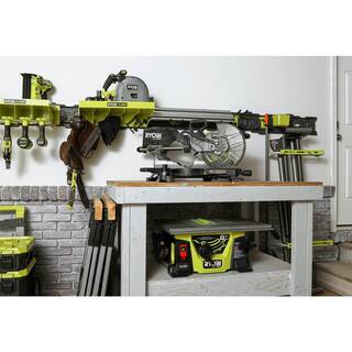 RYOBI ONE+ HP 18V Brushless Cordless 10 in. Sliding Compound Miter Saw Kit with 4.0 Ah Battery Charger and Miter Saw Stand PBLMS01K-A18MS01G