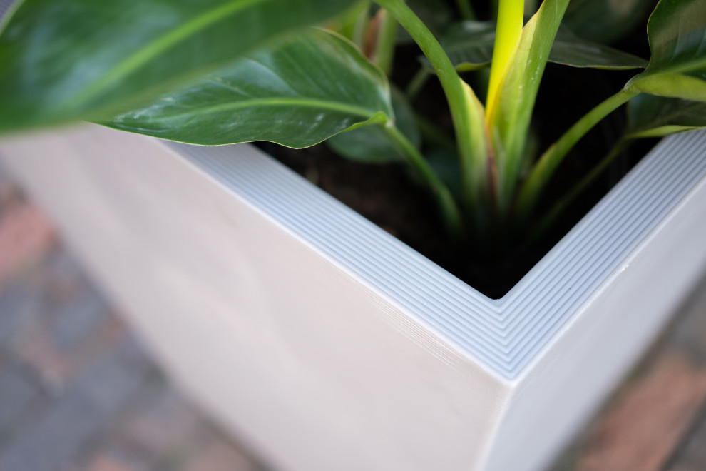 Pro Series Linear Grooved Planter  30 quot  Transitional   Outdoor Pots And Planters   by Veradek  Houzz