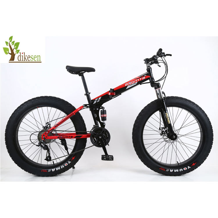 2023 Factory 26 Inch Beach Bike Fat Tire Snow Mountain Bicycle with Double Disc brake folding bicicletas Cheap big tire MTB bike