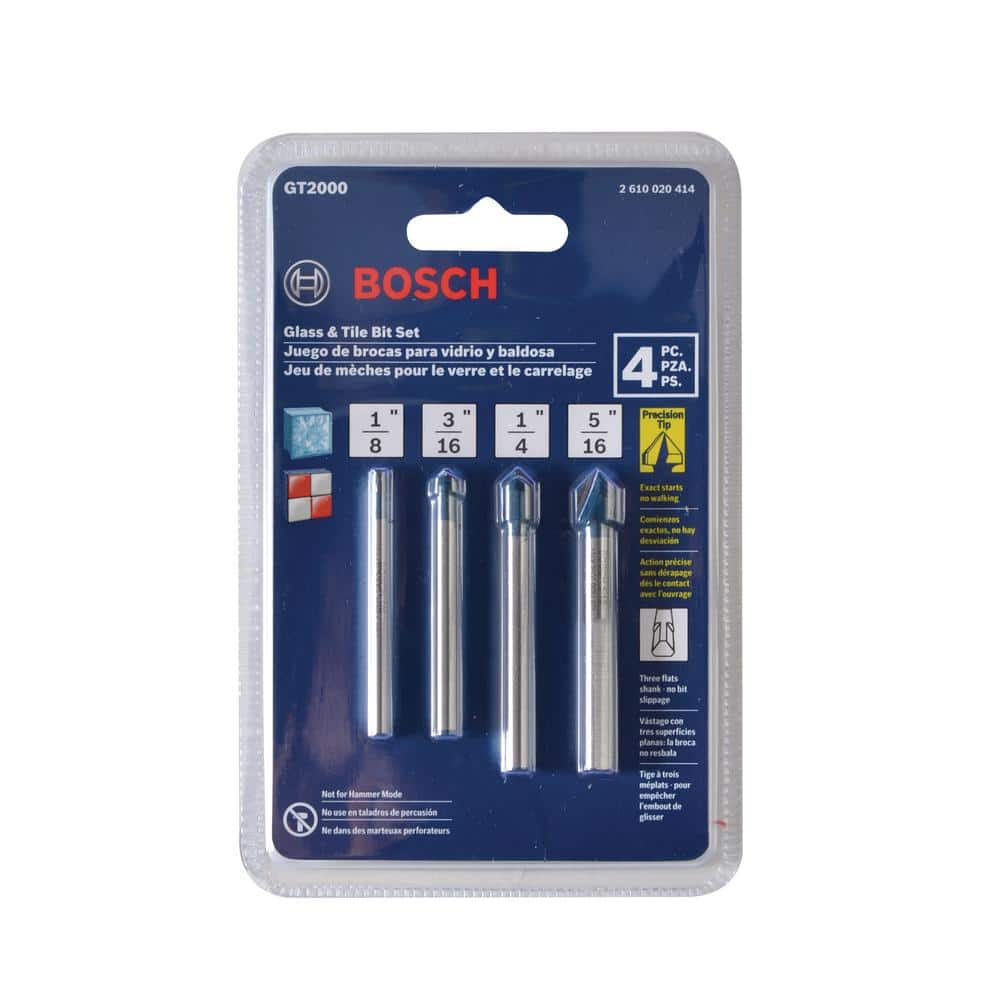 Bosch Glass and Tile Carbide Tipped Drill Bit Set (4-Piece) GT2000