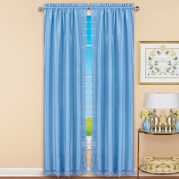 Collections Etc Elegant Lace Trim Curtains