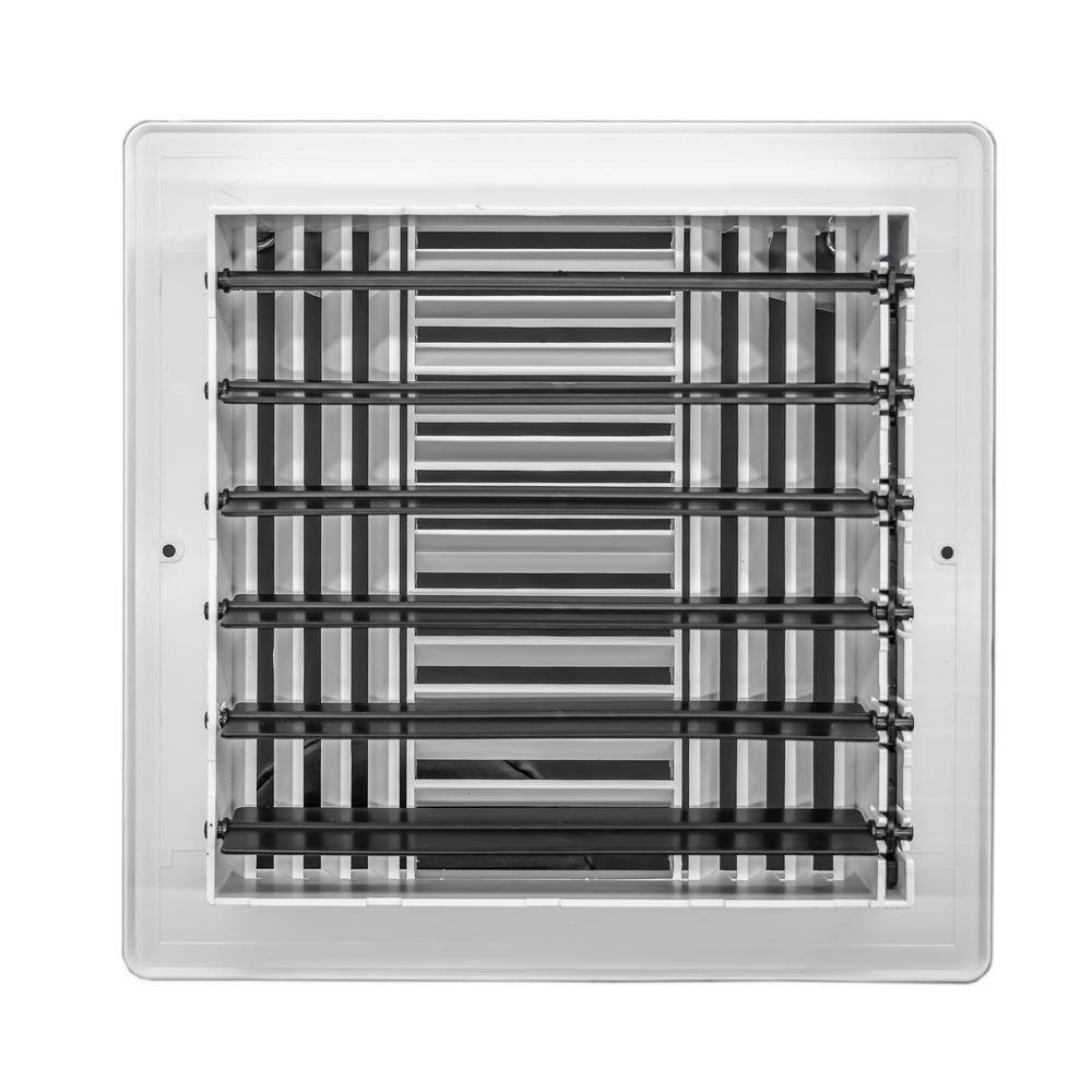 Venti Air 6 in x 6 in White Plastic Square 4 Way Supply Register for Duct Opening 6 in W x 6 in H HPS0606