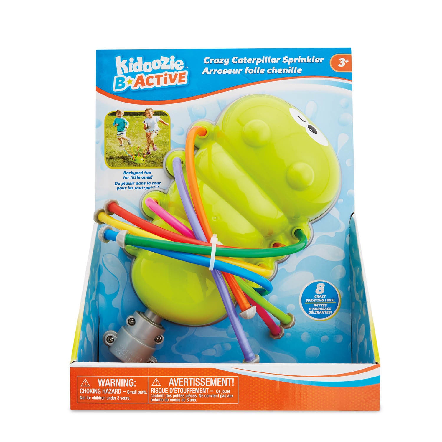 Kidoozie Crazy Caterpillar Sprinkler with 8 Colorful Legs - Outdoor Water Toy for Children 3 years and older