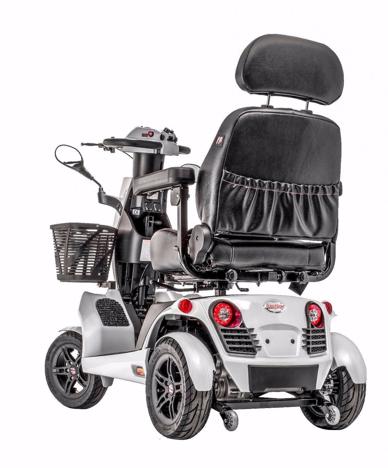 Freerider FR1 Rugged Large Mobility Scooter 4-Wheel w/ Suspension Speed 9.4 mph, White