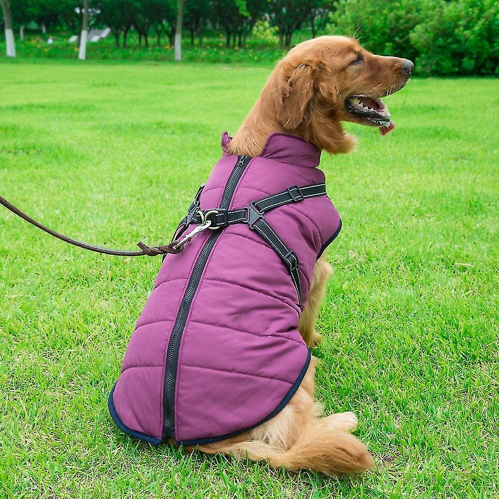 Dog Harness Coat Winter Warm Dog Coat Thick Padded Comfor Heilwiytable Cotton Winter Dog Gift