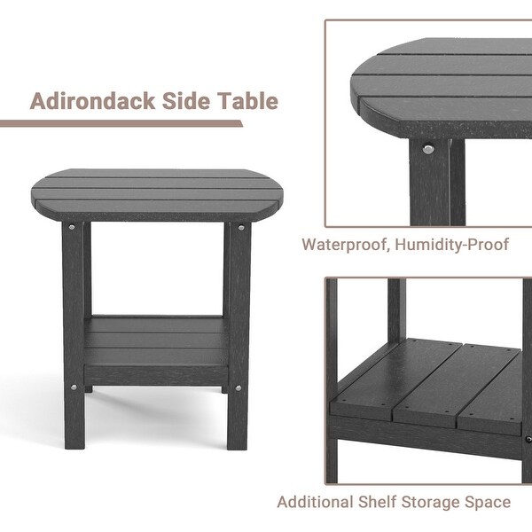 2Tier Adirondack Side Table，Outdoor End Tables HDPE AllWeather Resistant