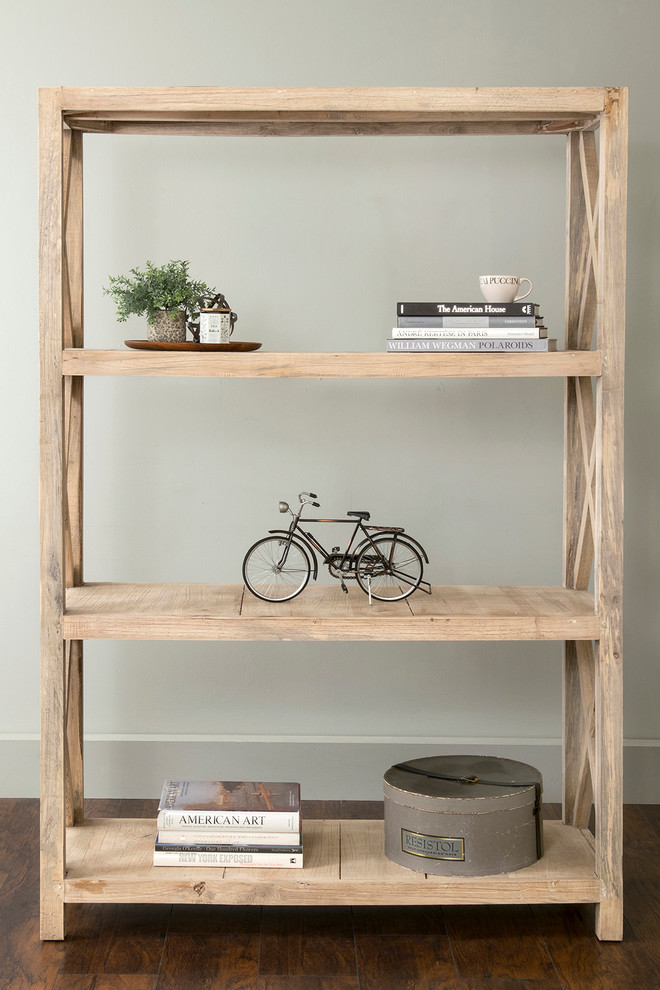 East at Main Bradford Brown Rubberwood Bookcase   Farmhouse   Bookcases   by East at Main  Houzz