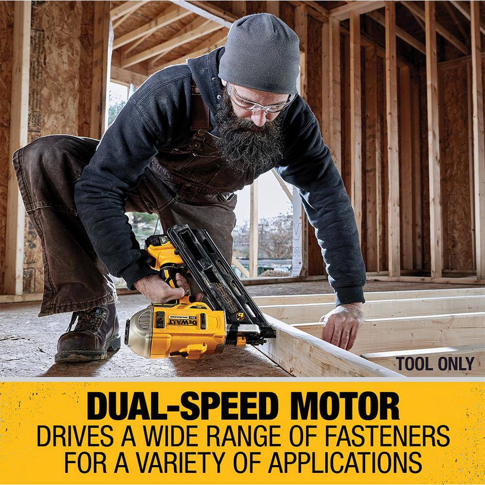 DW 20-Volt MAX XR Cordless Brushless 2-Speed 30 Paper Collated Framing Nailer w20-Volt MAX 5.0Ah Battery DCN692BW205