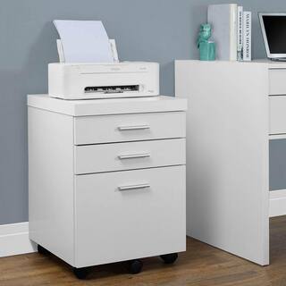 Monarch Specialties White 3-Drawer Rolling Portable Filing Cabinet (4 Pack) 4 x VM-7048