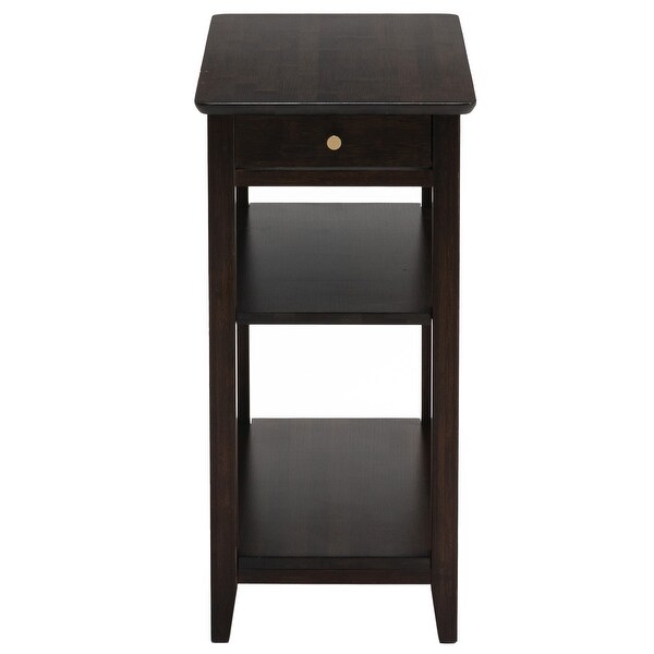 Connexion Decor Verenney End Table With Drawer， Dark Walnut