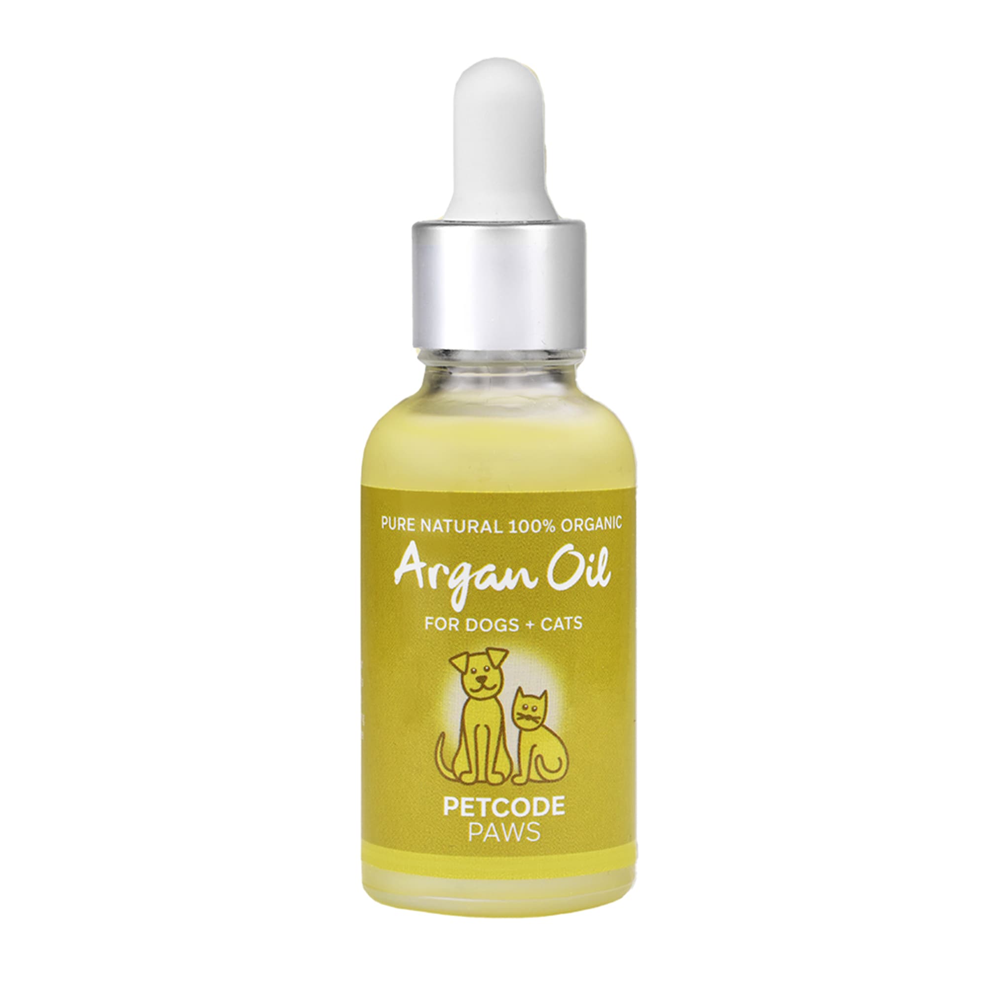 Petcode Paws Pure Natural 100% Organic Argan Oil for Dogs  Cats Grooming， 1 fl. oz.