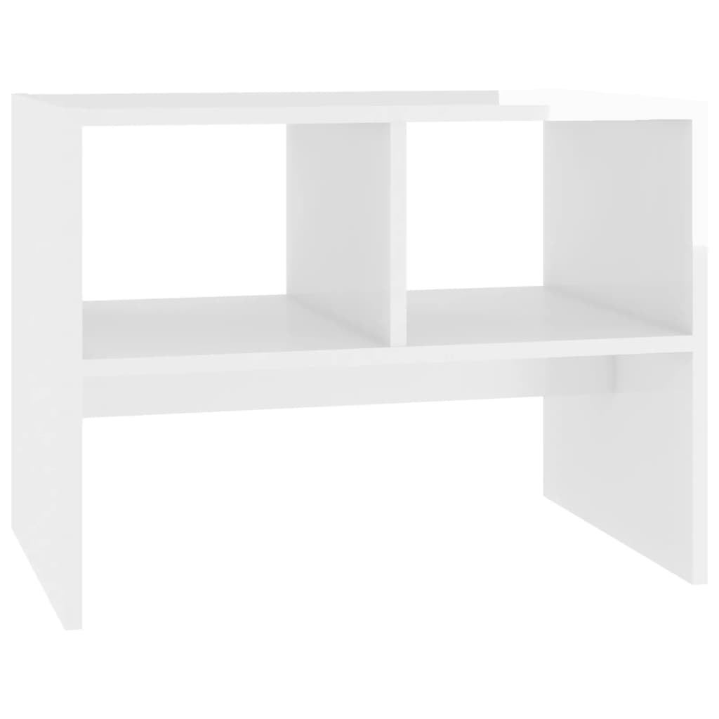 vidaXL Side Table High Gloss White 24