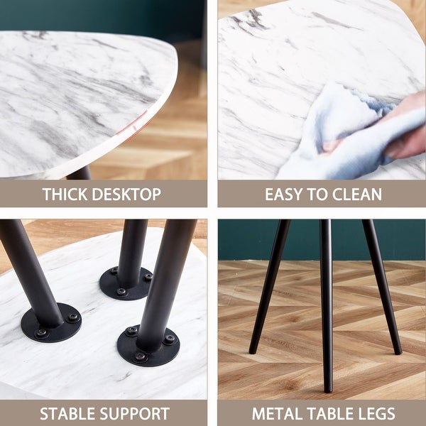 Faux Marble Side Table