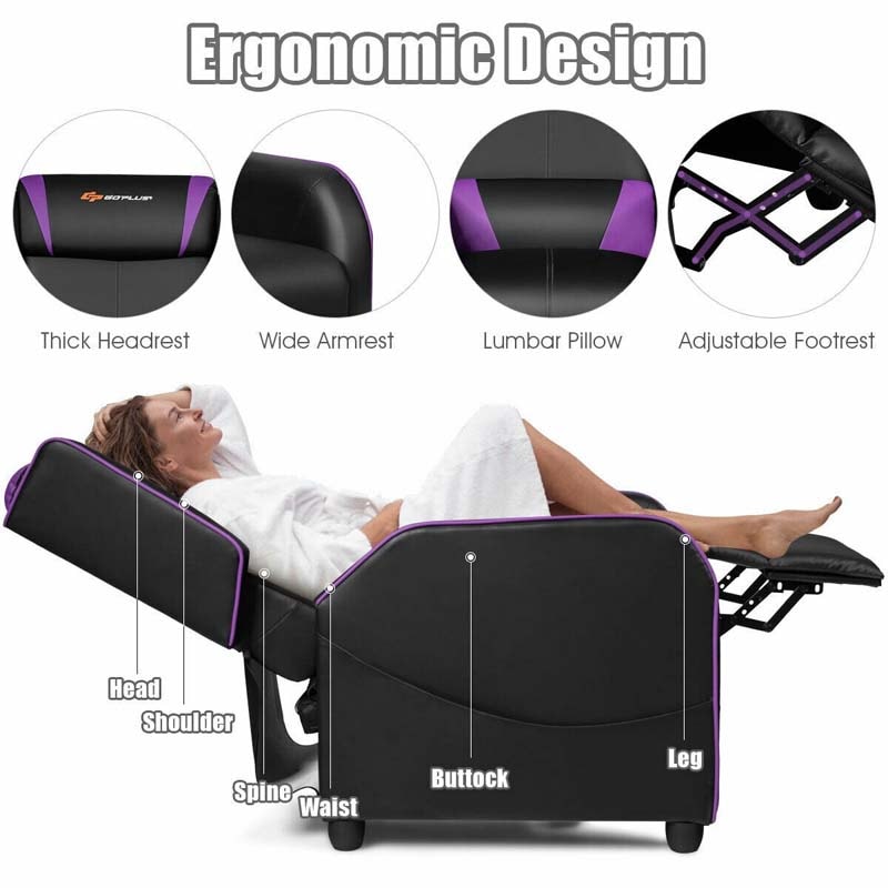 Massage Gaming Recliner Chair, Racing Style PU Leather Gaming Sofa, Living Room Sofa, Lounge Sofa, Home Theater Seat