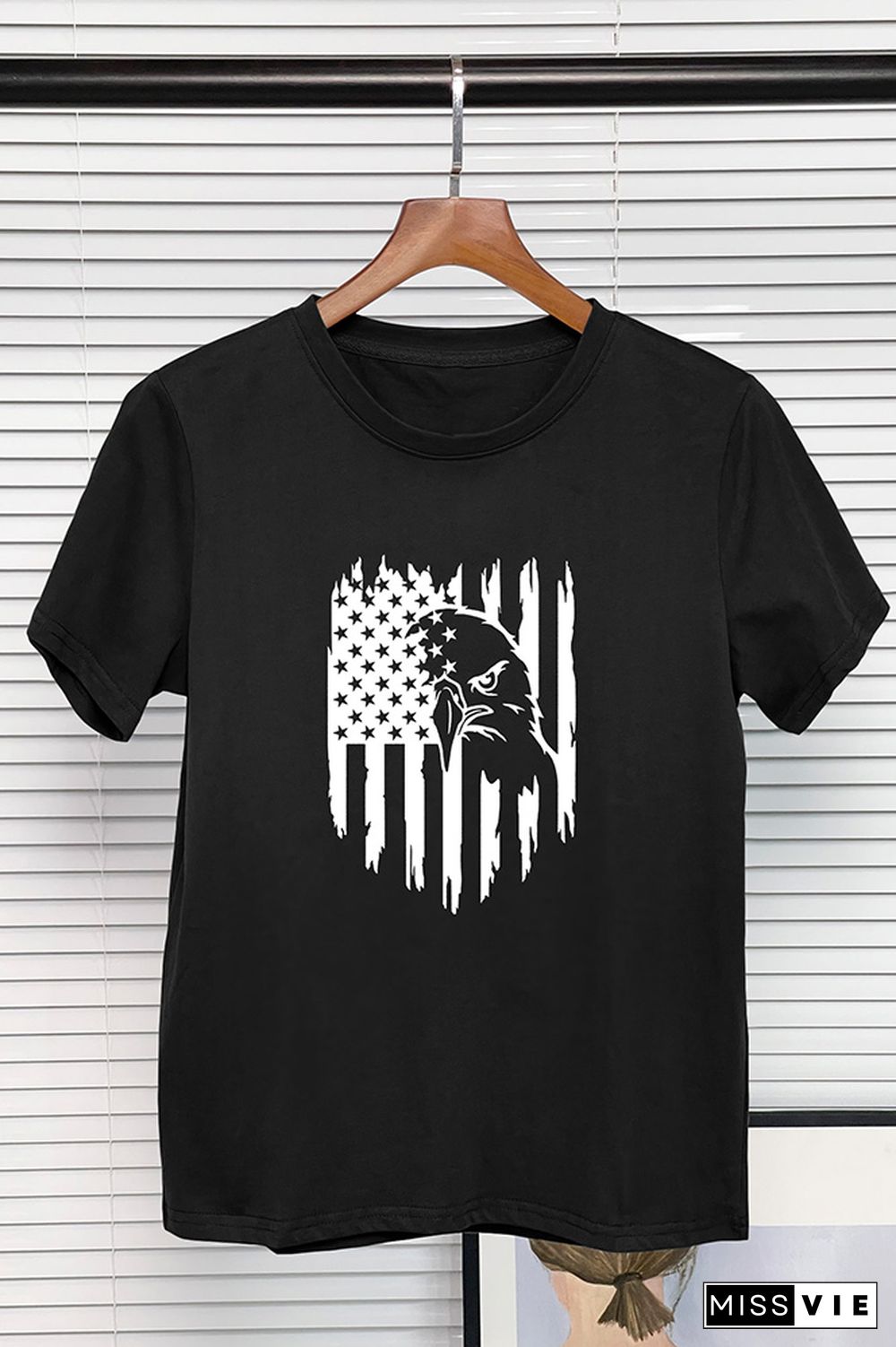 US Flag Print Graphic Tee