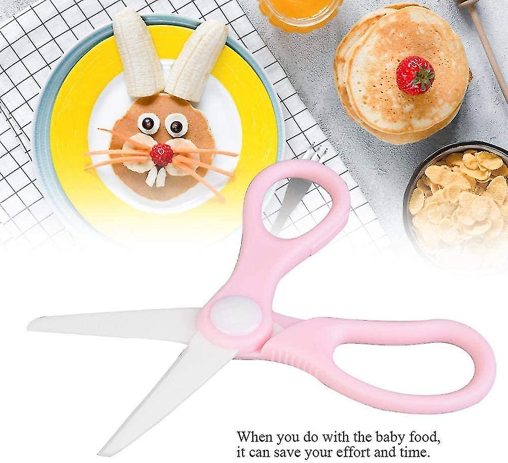 Baby Food Ceramic Scissors， Safety Ceramic Baby Scissors Multifunctional Anti-rust Durable Baby Ceramic Scissors For Chicken Vegetable Fruit (pink)