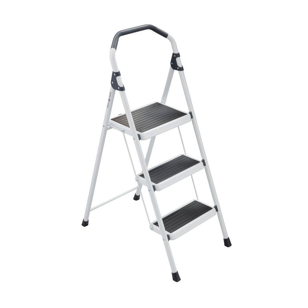 Gorilla Ladders 3-Step Steel Lightweight Step Stool Ladder 225 lbs. Load Capacity Type II Duty Rating (9ft. Reach Height) GLS-3-2