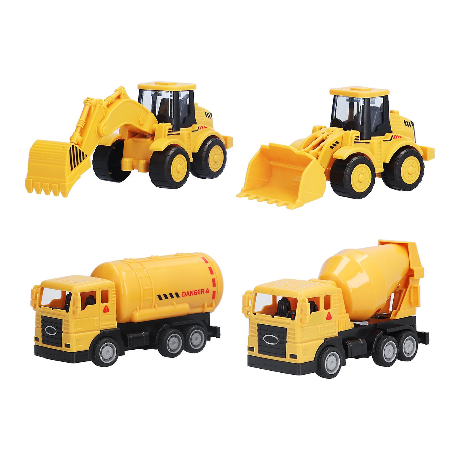 4 Pcs Mini Construction Vehicles Model Plastic Classic Engineering Vehicles Cars Toy For Kids Toddlers Boys