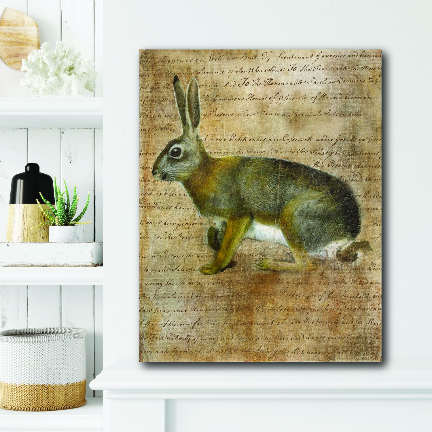 COURTSIDE MARKET Vintage Rabbit II Canvas Wall Art