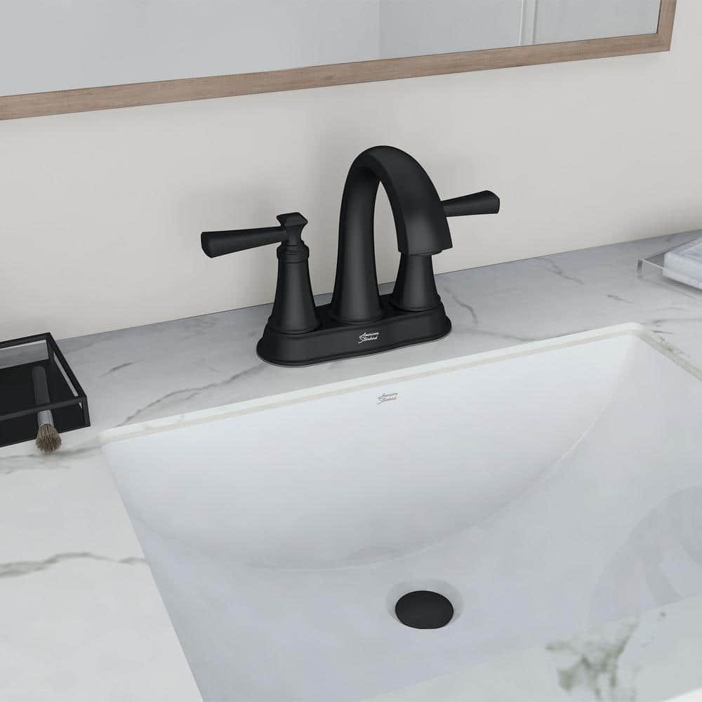 American Standard Rumson 4 in Centerset 2Handle Bathroom Faucet in Matte Black