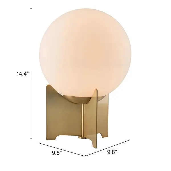 Pearl Table Lamp White and Brass - 9.8