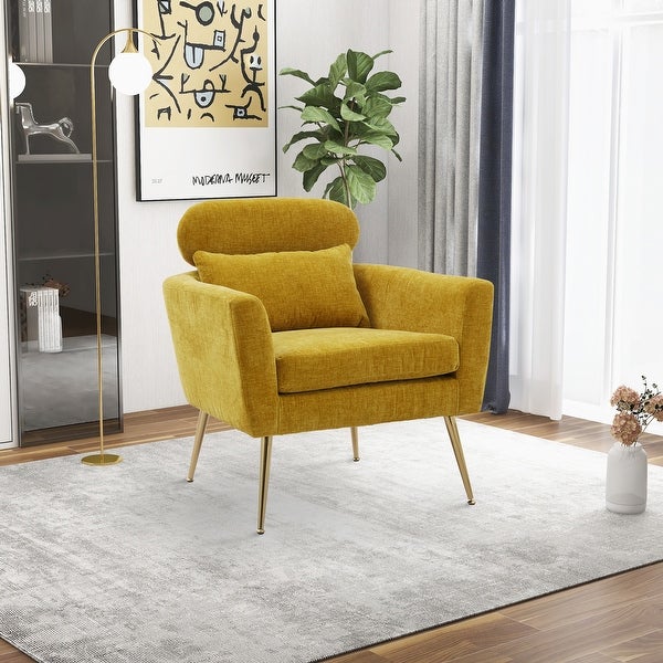 Modern Chenille Accent Chair Armchair Upholstered Reading Chair