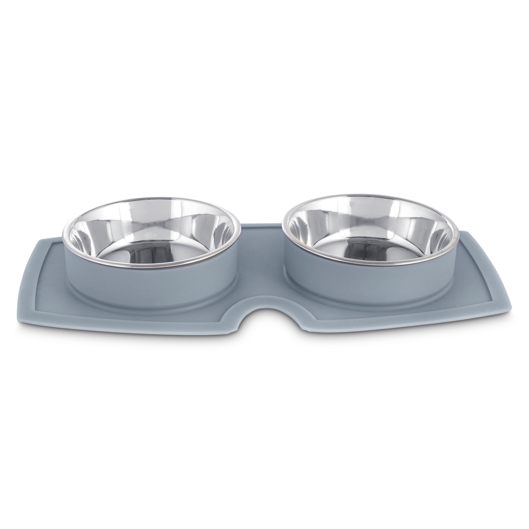 EveryYay Dining In Silicone Double Diner Dog Bowl Set， 2 Cups