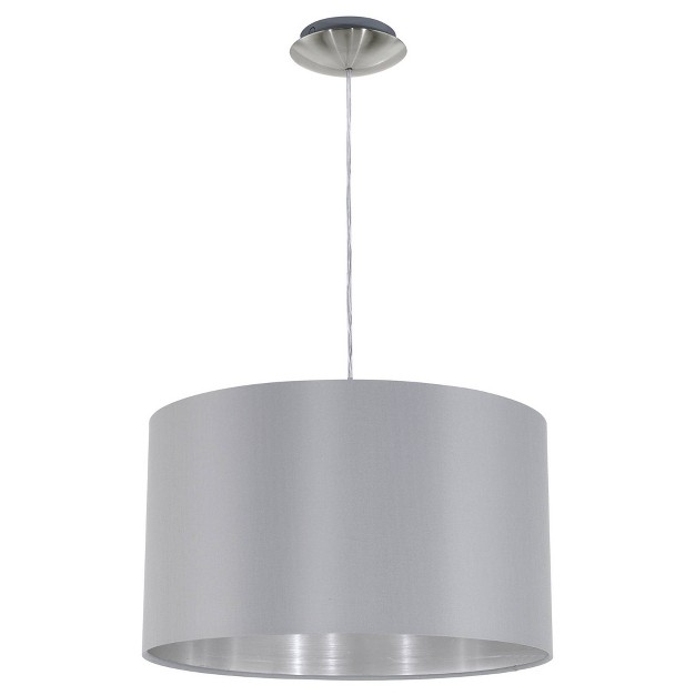 1 light Maserlo Pendant Satin Nickel gray Eglo