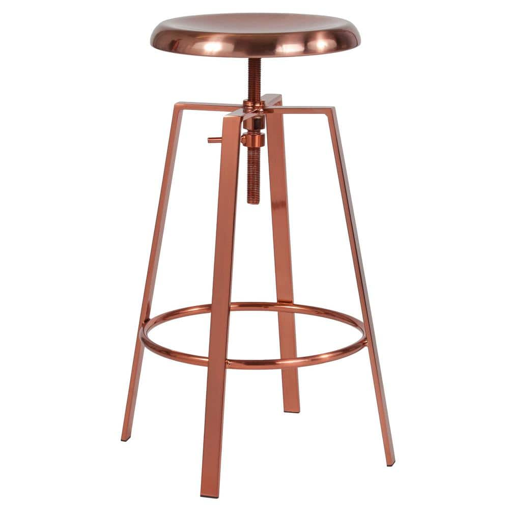 Carnegy Avenue 35 in. Adjustable Height Rose Gold Bar Stool CGA-CH-231763-RO-HD