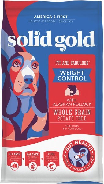 Solid Gold Fit and Fabulous Low Fat/Low Calorie with Fresh Caught Alaskan Pollock Adult Dry Dog Food