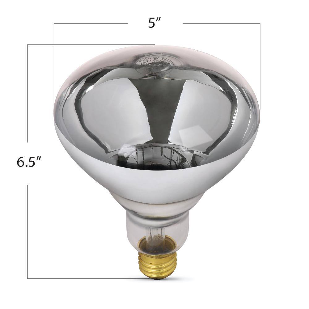 Feit Electric 250-Watt Clear BR40 Dimmable Incandescent 120-Volt Infrared Heat Lamp Light Bulb (1-Bulb) 250R401HDRP