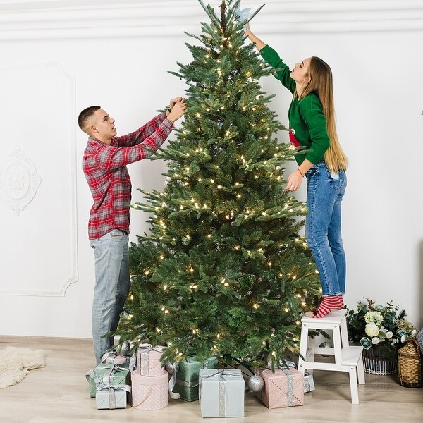 Premium 79FT Spruce Christmas Tree with Realistic PE/PVC Needles and Ample Decoration Space for Ornaments and Lights