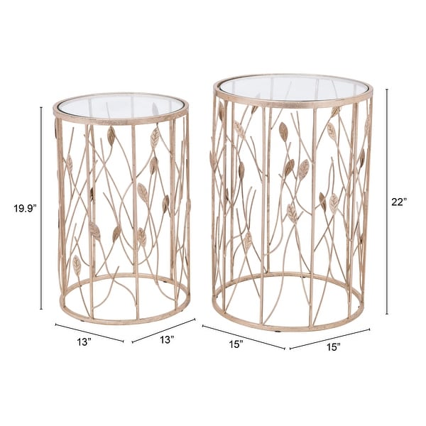 Blue Brook of 2 Sage Side Tables Gold