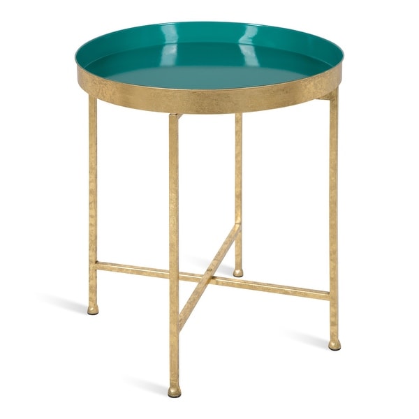 Kate and Laurel Celia Round Metal Side Table - 18.25x18.25x22